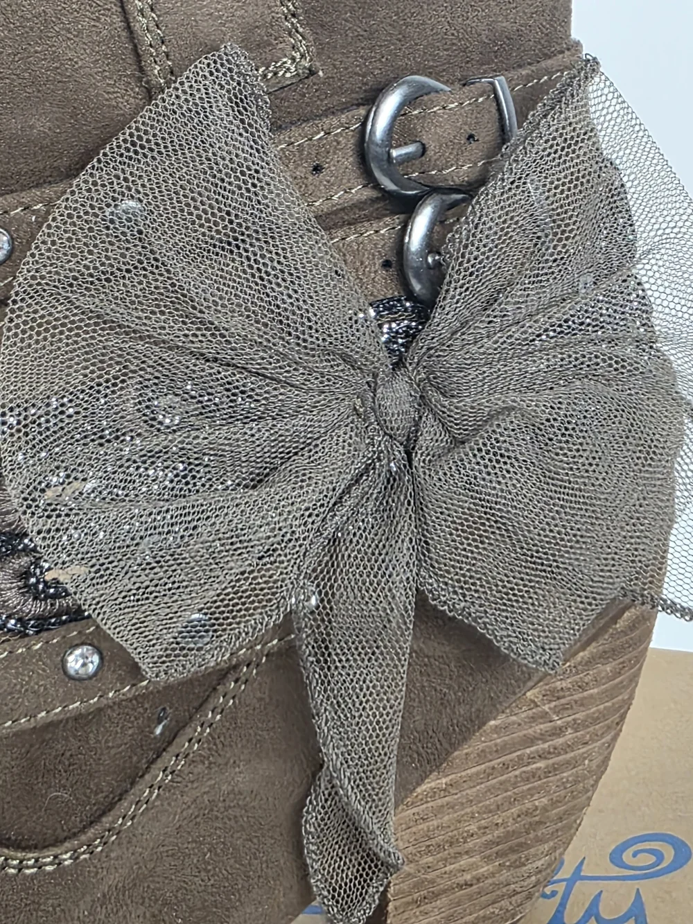 Naughty Monkey “Wilson” Western Ankle Boots – Tan Glitter Accent – Women’s 8.5 – - Picture 4 of 6